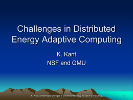 Challenges in distributed energy adaptive computing, Keynote at