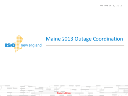 Maine 2013 Outage Coordination