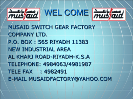 PREQUALIFICATION SUBMITTAL - musaid switch gear factory