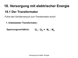 18. Versorgung mit elektrischer Energie