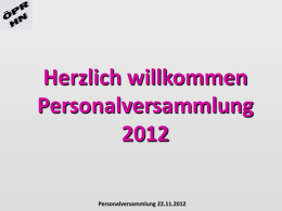 Personalversammlung 22.11.2012 Versorgung