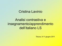 Analisi contrastiva e insegnamento/apprendimento dell`italiano LS