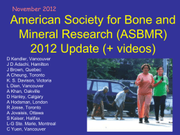 on Post-ASBMR 2012 Update - Sigma Canadian Menopause Society