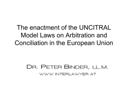 Presentation (1) by Dr. Peter Binder, LL.M., INTERLAWYER