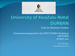 University of KwaZulu-Natal DURBAN