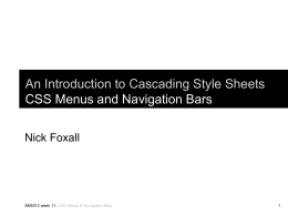 PowerPoint Presentation - An Introduction to Cascading Style