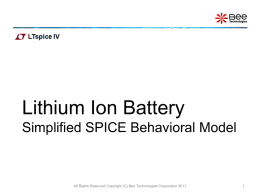 Li-Ion Battery Simplified SPICE Behavioral Model