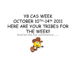 Year 8 CAS Week Tribes (Powerpoint)
