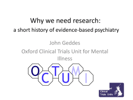 a short history of evidence-based psychiatry