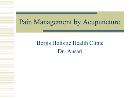 Pain Management by Acupuncture - Borjis Holistic Health Clinic