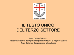 IL TESTO UNICO DEL TERZO SETTORE (SETTORE NO