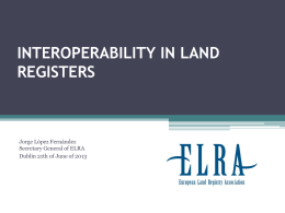 INTEROPERABILITY IN LAND REGISTERS