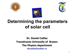 Determining the parameters of solar cell