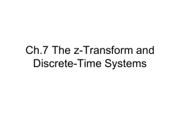 Ch. 7 Z-Transforms