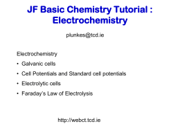Tutorial 5 - Electrochemistry
