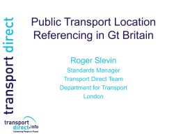 Public Transport Location Referencing in Gt Britain