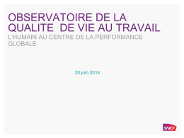 Présentation de l`Observatoire Qualité de vie au travail de la SNCF
