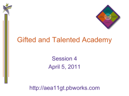 Gifted and Talented Academy - aea11gt