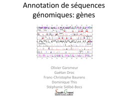 Annotation de séquences génomiques: gènes
