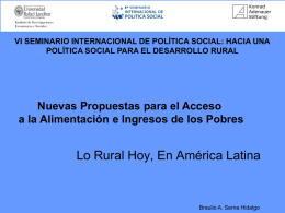 Lo rural, hoy, en América Latina