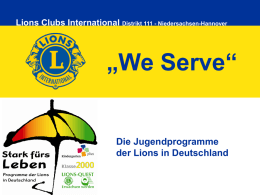 Jugendprogramme - Lions Club Deutschland