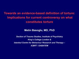 ECOTS definition of torture - Istanbul Center for Behavior Research