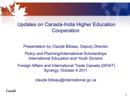 Canada-India Higher Education Cooperation