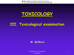 TOXICOLOGICAL EXAMINATION OF SUSPECTED DRD´S CASES