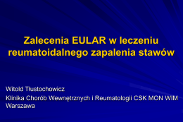 Zalecenia EULAR w leczeniu reumatoidalnego zapalenia stawów