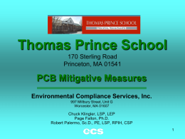 Thomas Prince School 170 Sterling Road Princeton, MA