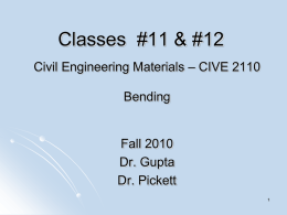 Class 11 and 12 CIVE 2110 Bending