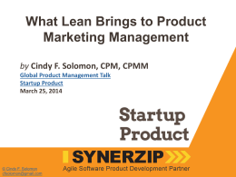 What Lean Brings To Product Marketing – Webinar PPT