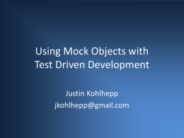 Using Mocking with Test Driven Development