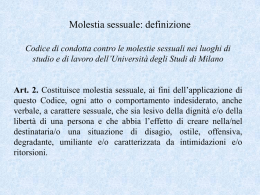Art. 609 bis c.p. - Università degli Studi di Milano
