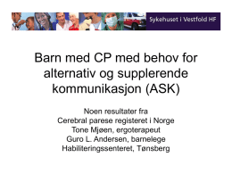 Cerebral parese registeret i Norge