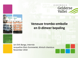 D-dimeerbepaling en DVT diagnostiek, Jan Dirk Banga, internist en