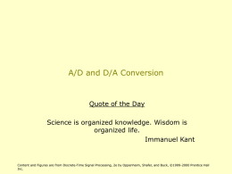 D and D /A Conversion