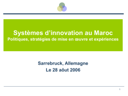 c) Le systeme d`innovation au Maroc