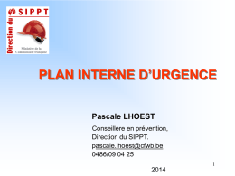 Plan interne d`urgence - Wallonie
