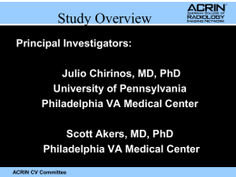 ACRIN 4008 - Julio Chirinos MD, PhD Study Overview