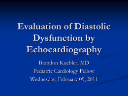 Evaluation of Diastolic Dysfunction by Echocardiogram