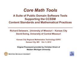 Core Math Tools PowerPoint - Kansas City Regional Mathematics