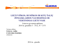 Tyrimas apie žiniasklaidos naudojimą ir vertinimą Lietuvoje