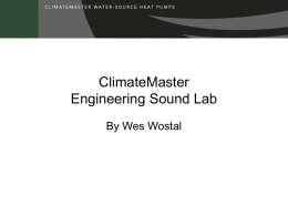 Sound Power - Climatemaster