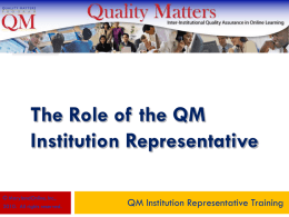 Quality Matters Overview