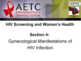 HIV Screening and Women`s Health - AIDS Education and Training