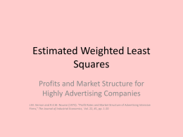 Estimated Weighted Least Squares - Profits and Market Structure for