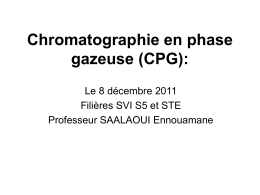 Chromatographie en phase gazeuse (CPG):