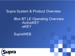 Supra System & Product Overview Presentation - PPT