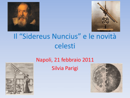 Prima lezione "Il Sidereus Nuncius e le novità celesti"